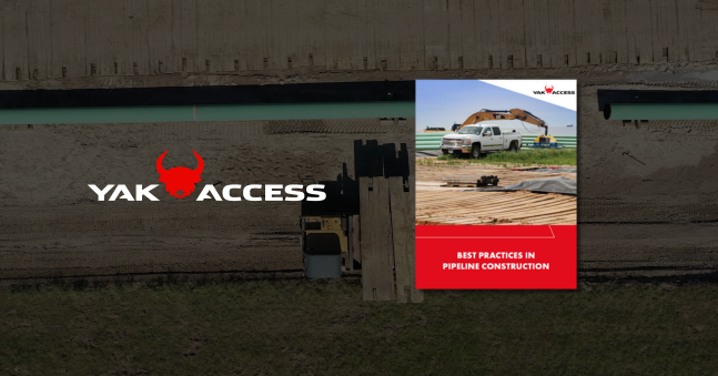 Yak Access Logo with Pipeline Construction Image and Ebook